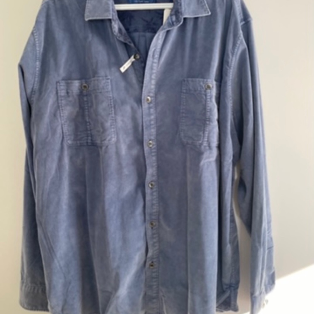 Tommy Bahama Blue Corduroy Button Down Shirt